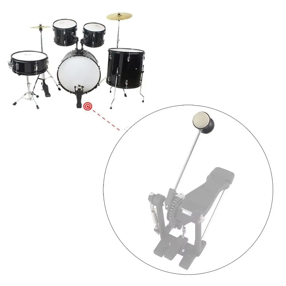 Stainless Steel Handle Drum Pedal Hammer Wool Felt Drum Kit Accessories Bass Kick Drum Pedal Beater