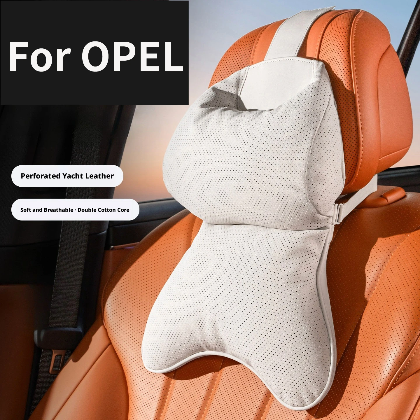 Nappa leather car headrest and shoulder integrated protector suitable for Opel Astra K Insignia B Grandland X Zafira C Crossland