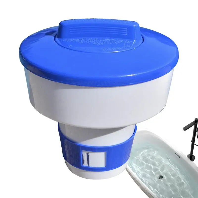 Floating Pool Automatic Chlorine Tablet Dispenser Pool Spa Floating Pill Disinfecting Box Floating Chlorine Dispenser Pool Clean