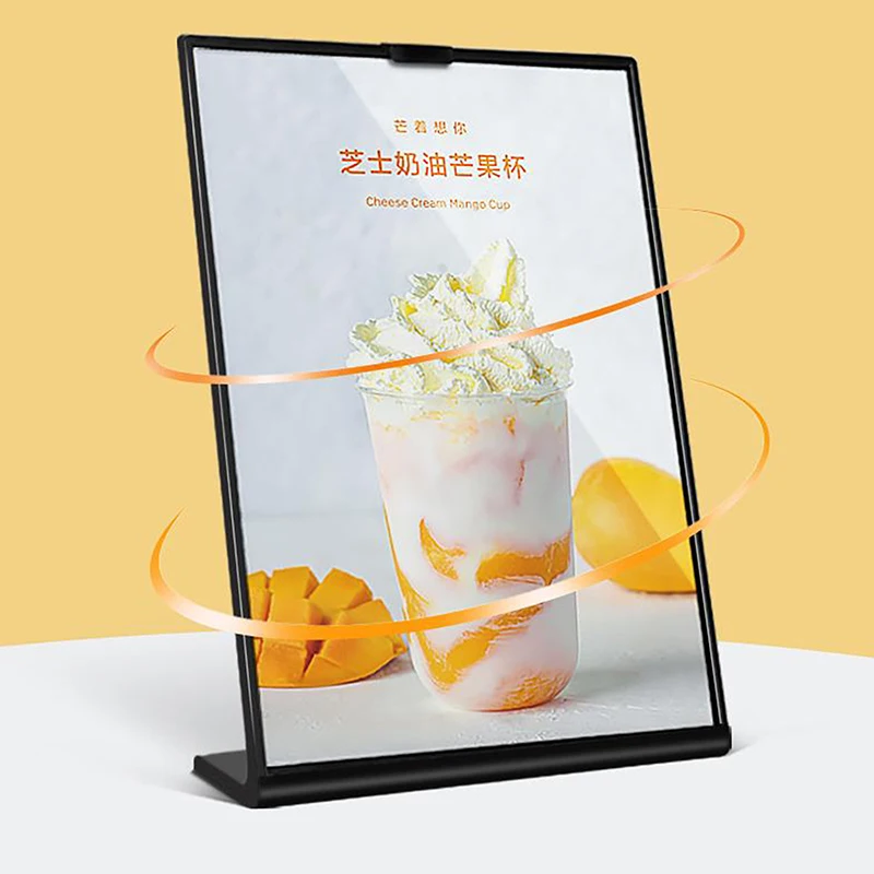 Acryl L-förmige Tischkarte Display Board A4 A5 A6 Preisschild Billboard Ständer Bild Poster Kunst Rahmen leer