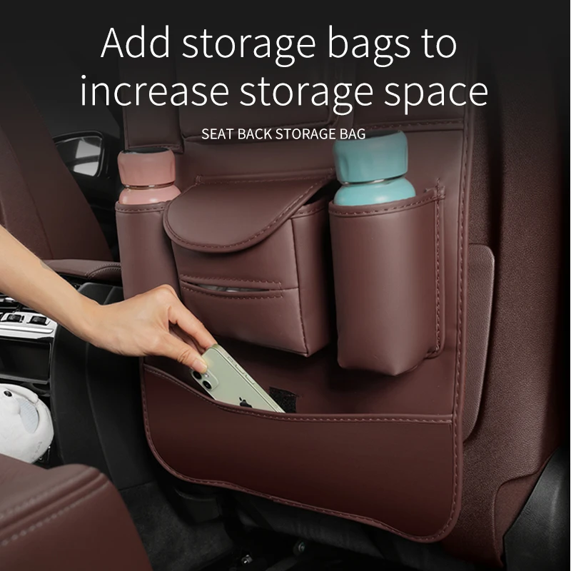For Maserati Grecale Coupe Quattroporte Ghibli Levante GranTurismo  Car Seat Back Protector Storage Bag Rear Seat Antikick Pad