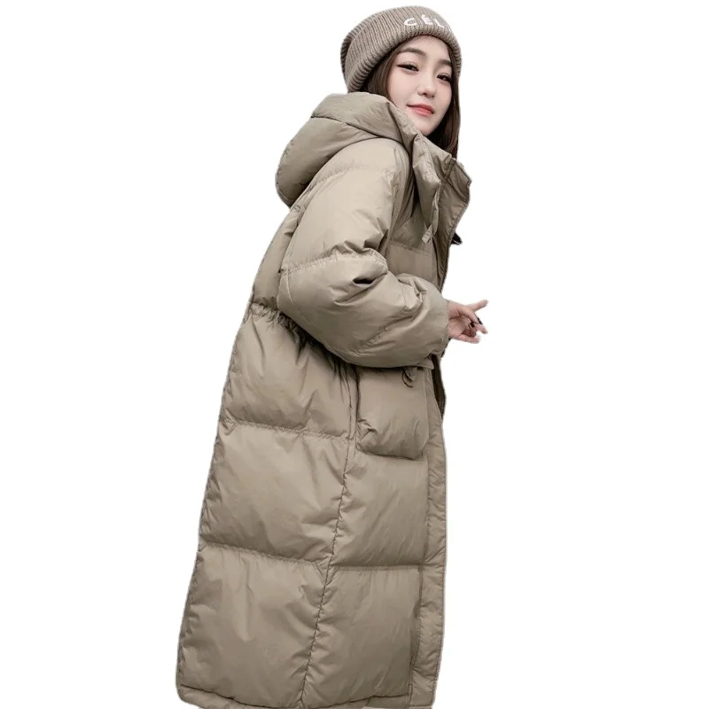 2023 New Women Down Jacket Winter Coat Female Mid Length Version Parkas Hooded Loose Outwear Thick Large Size Overcoat