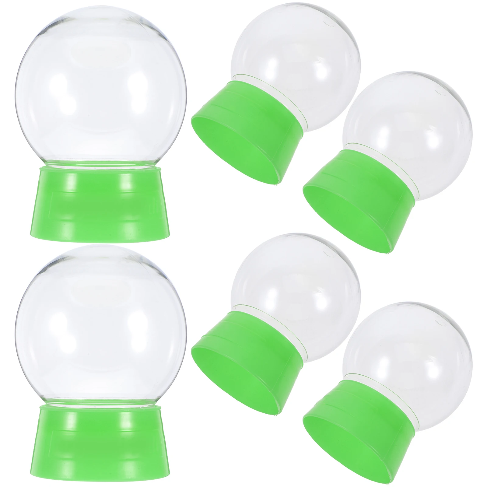 

6 Pcs Crystal Ball Accessories Empty Snow Globe Jar Round Diy Ornament Plastic Kit Clear for