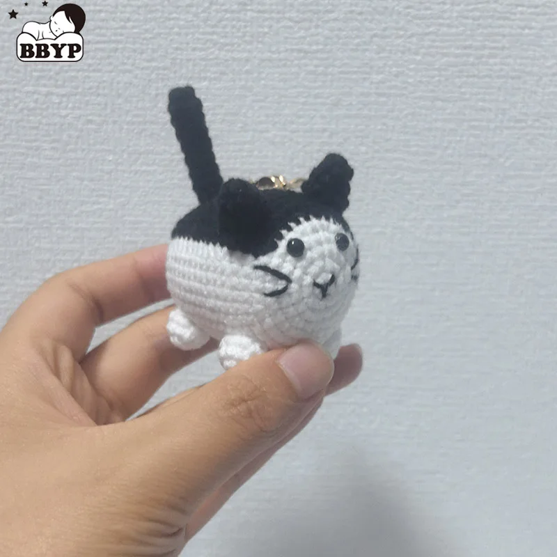 Porte-clés chat mignon, Mini porte-clés de voiture tricoté à la main, joli sac à dos, pendentif de sac à main, porte-clés de Couple