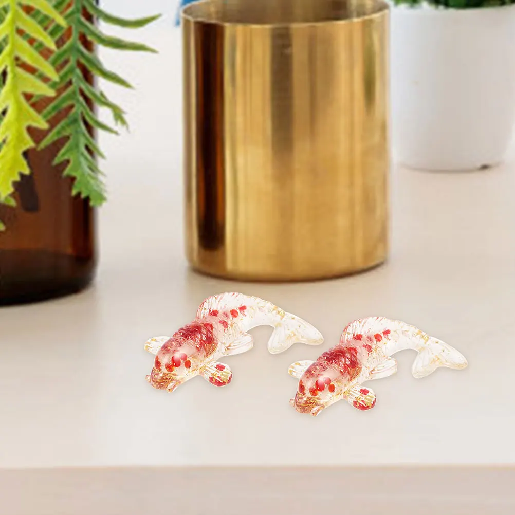 

4Pcs Crystal Fish Statue Small Lovely Table Decor Compact Aquarium Accessory Home Office Wedding Party Decoration