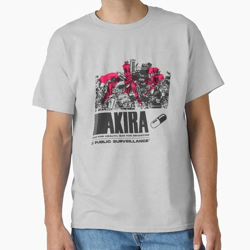Akira Cyberpunk City Explosion Gift T‑Shirt Katsuhiro Otomo Retro Manga Shotaro Kaneda Neo‑Tokyo Anime Print Short Sleeve Tops