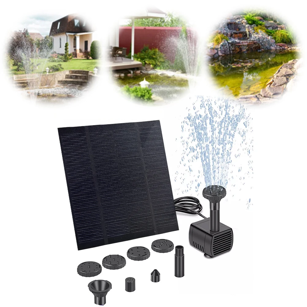 

Solar Water Fountain Pump with Nozzles Solar Powered Fountain Water Pump Solar Pond Pump for Garden Pool Pond Aquarium Fountain