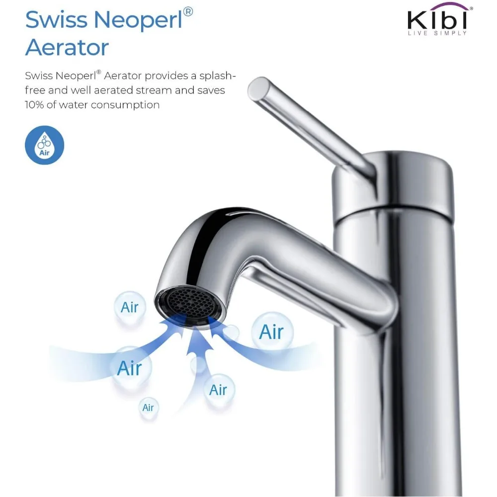 Circular Single Handle Bathroom Sink Faucet - Solid Brass, Durable, Corrosion-Resistant, Chrome Finish Design for Longevity