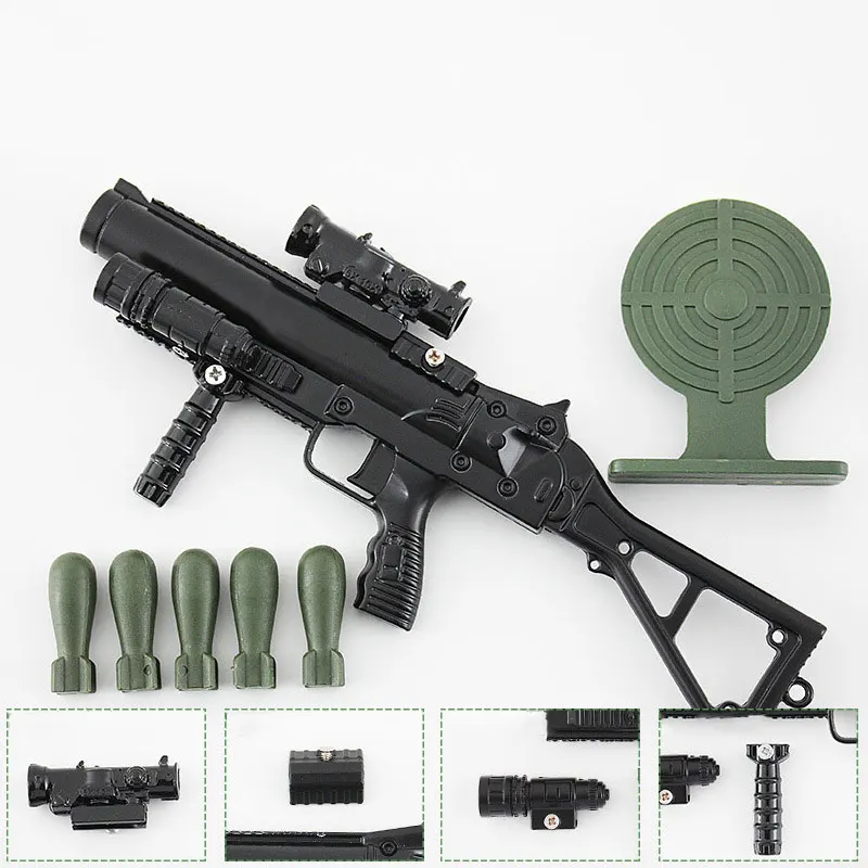 17cm Grenade Rocket Launcher Figures Mini Metal Equipment Model CS Toy Gun Boys' Toys Decorative Ornament Gift HG279