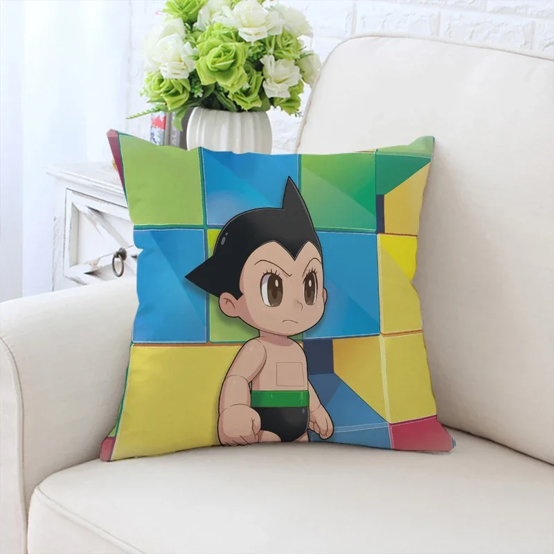 Customized pillowcase T-Tetsuwan Atom anime printed sofa cushion cover bedside backrest chair waist cushion 40x40cm