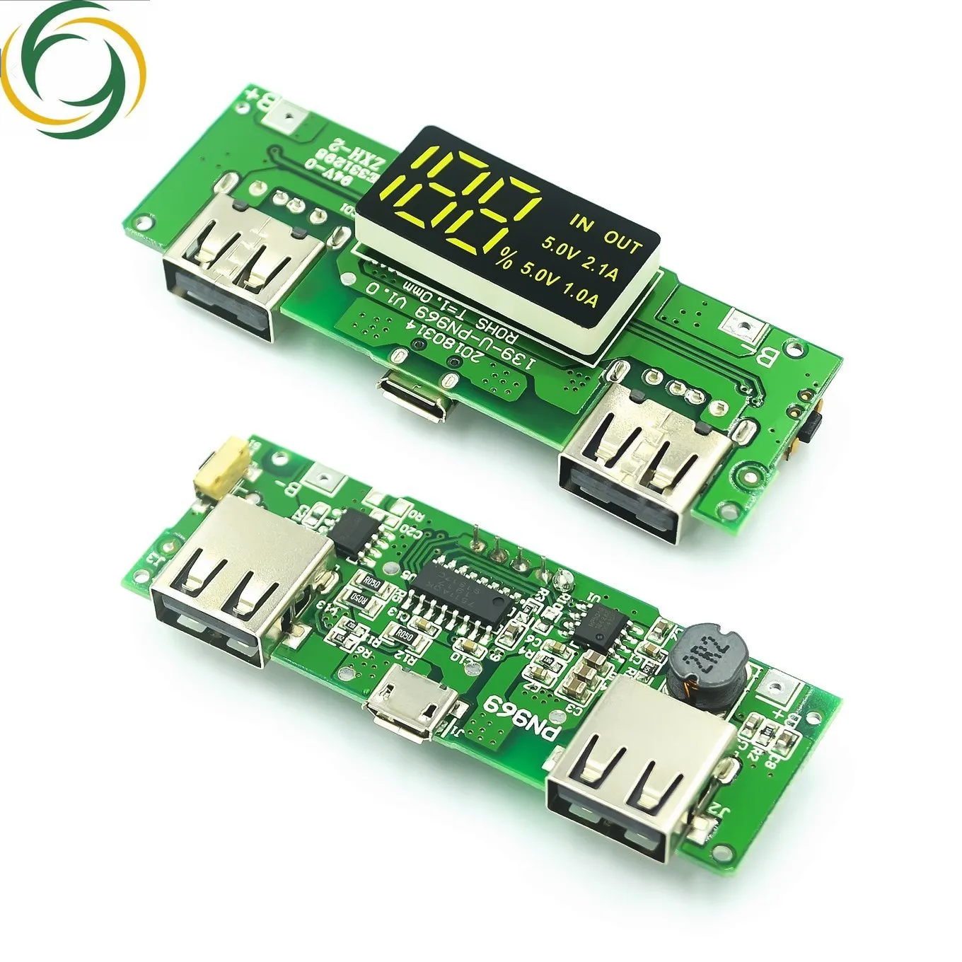 LED Dual USB 5V 2.4A Micro/Type-C USB Mobile Power Bank 18650 Charging Module Lithium Battery Charger Board Circuit Protection