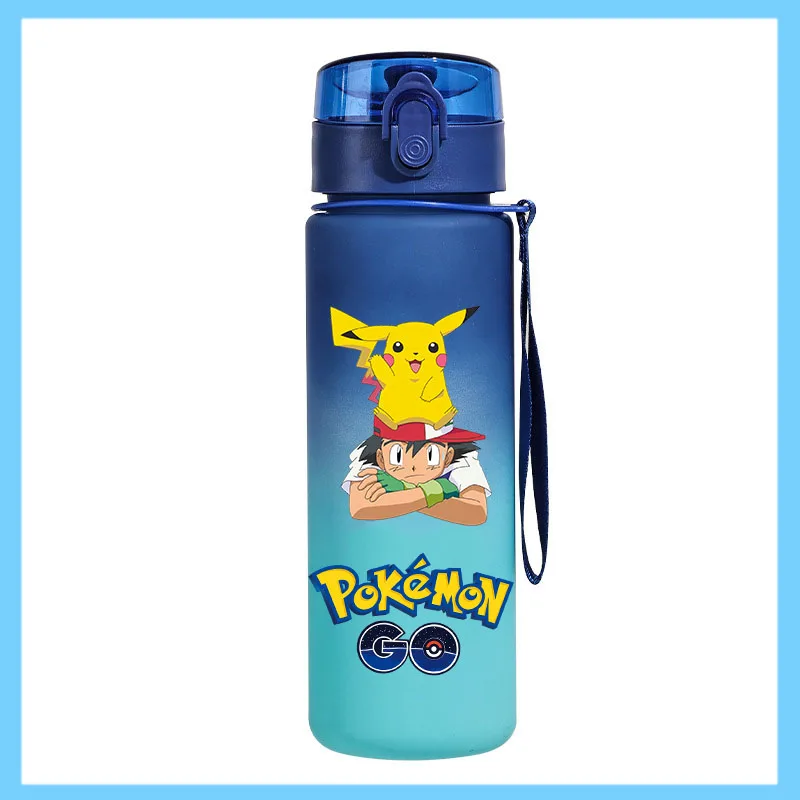 keeppley Pokémon 650 ml Fitness und Sport Direkttrinkende Anti-Tropf-Wasserflasche aus Kunststoff Pikachu Eevee Kapazität für Kinder und Studenten 7