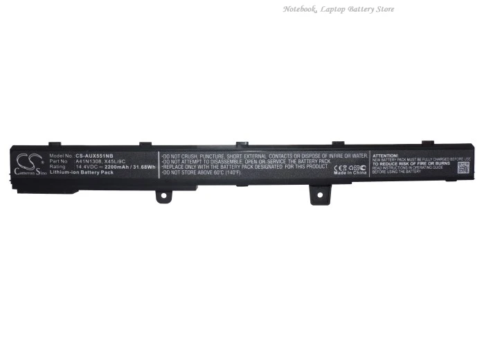 14.4V 2200mAh Laptop Battery A31N1319, A41N1308 A31LJ91 A31N1308 for Asus X551C X451 X451C A41 X551 P451 A551C R411C D551 F551