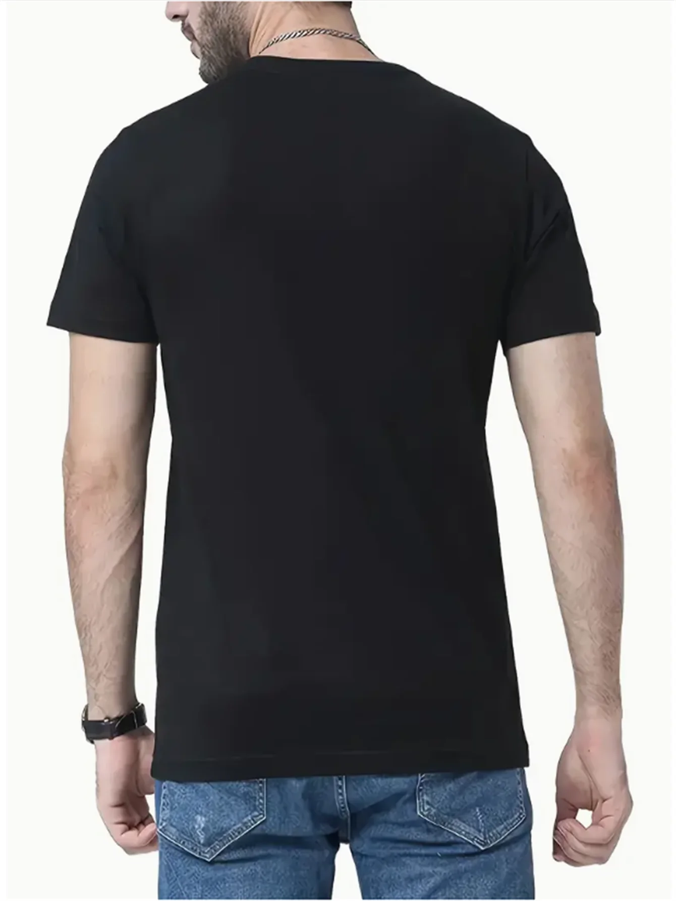 تي شيرت صيفي للرجال للتدريب في صالة الألعاب الرياضية عالي الجودة مطبوع مريح ومسامي برقبة دائرية تي شيرت رياضي خارجي #2