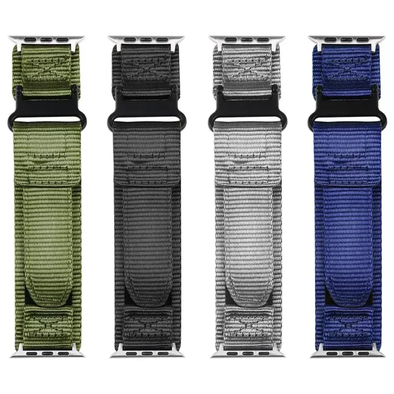 Correa de reloj de nailon para deportes al aire libre, correas de reloj para Apple Watch Series 9 Ultra 8 7 6 5 4 SE 42mm 49mm, correa de muñeca para IWatch Gym