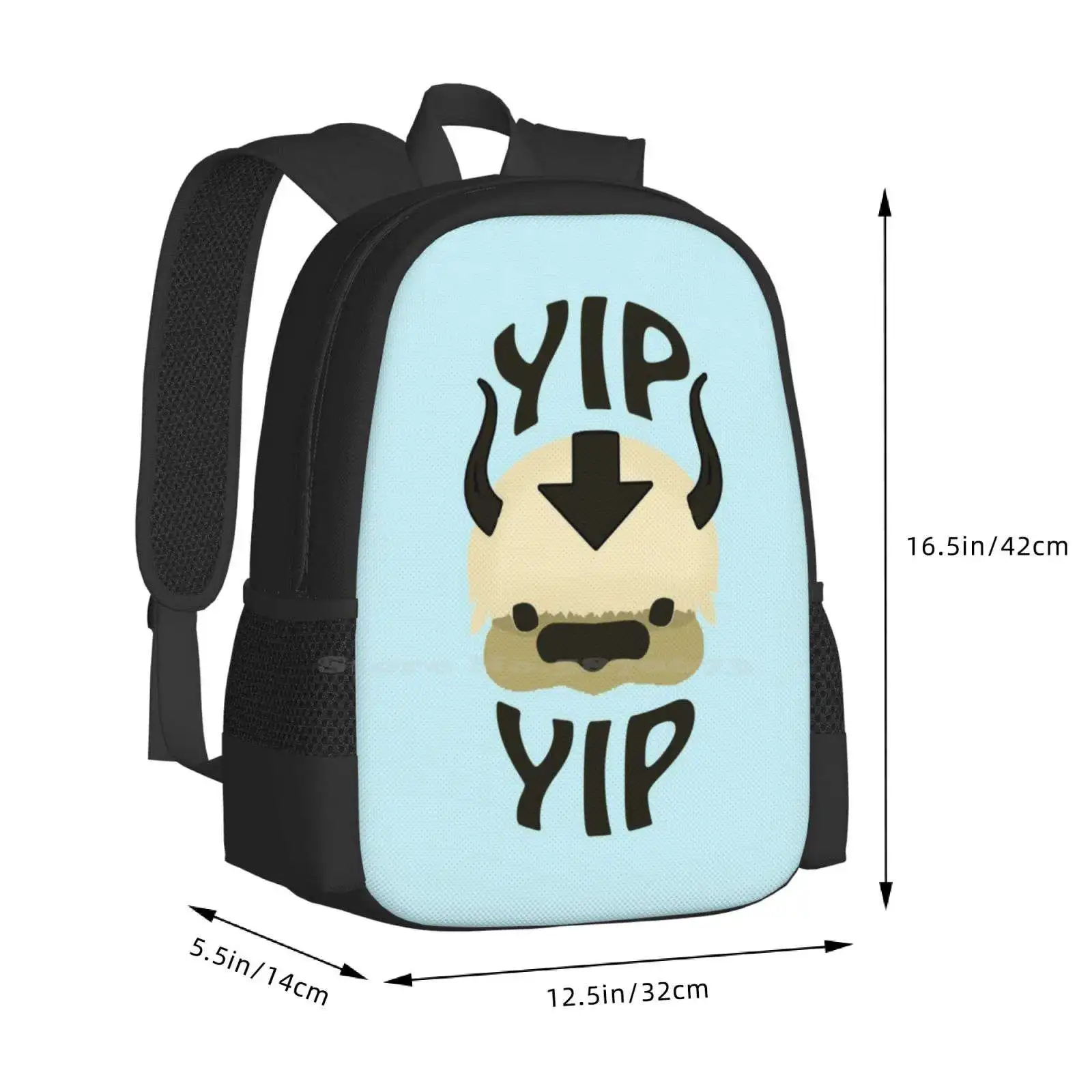 ¡Yip Appa! Mochilas escolares para niñas adolescentes, bolsas de viaje para ordenador portátil, Appa Aang, The Last airdoblador Flying Bison Yip