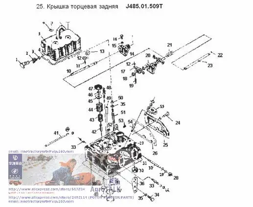 Head Gasket and Engine Gaskets Kit for Fengshou Estate FS180-3 / FS184 with Engine J285T