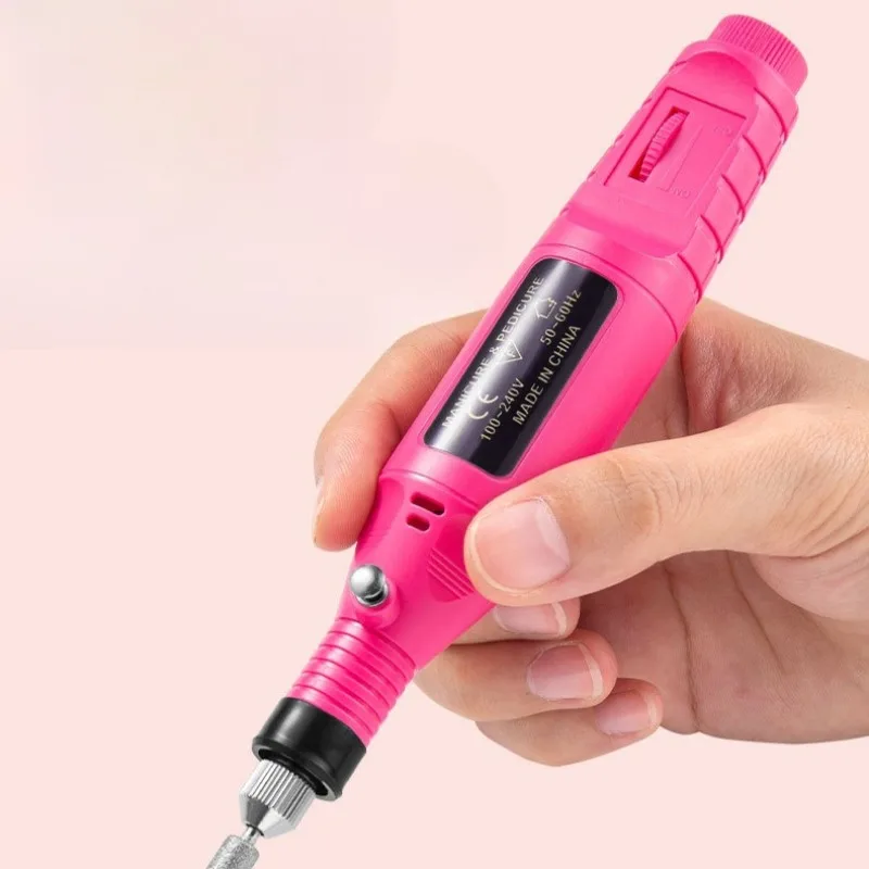 Trapano elettrico per unghie Penna per manicure portatile Batteria ricaricabile 5 impostazioni di velocità Lucidatore per unghie