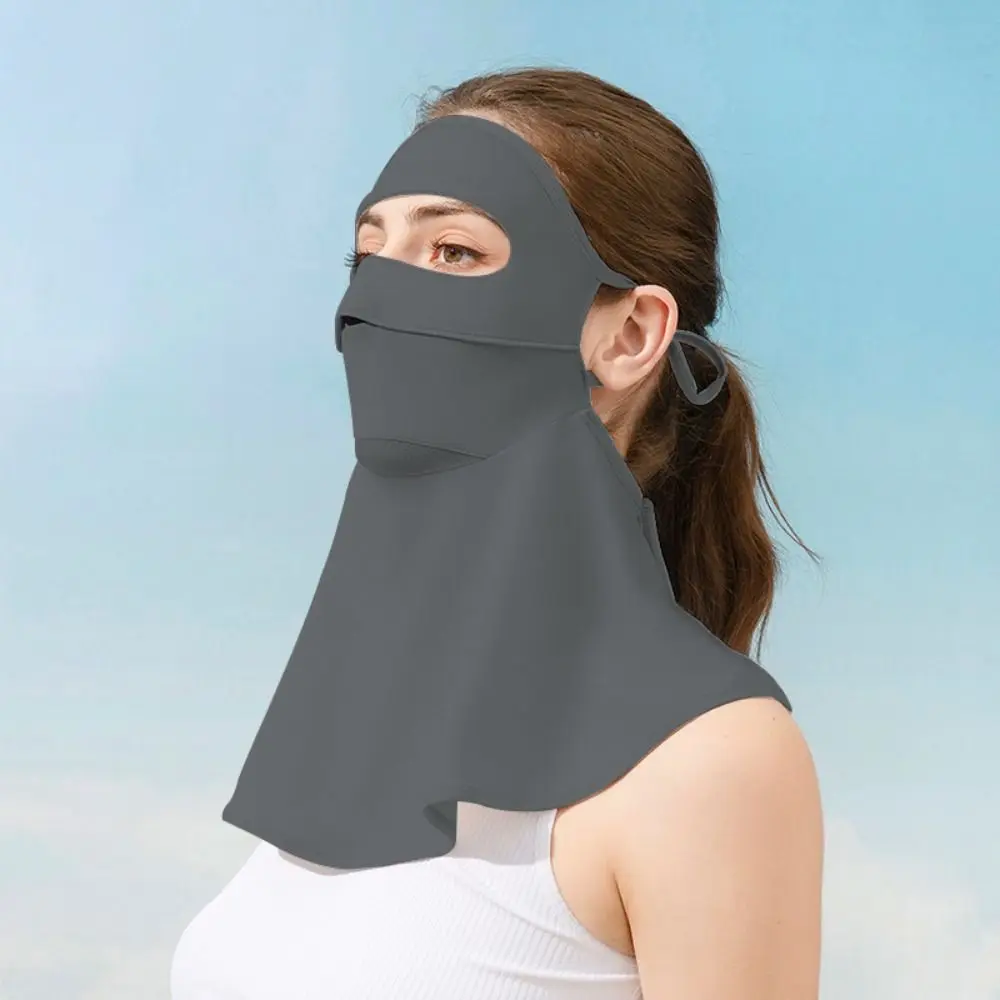 Full Face Protection Ice Silk Mask Light Weight UV Resistant Neck Gaiter Anti-UV Mask Ice Silk Breathable Long Veil Face Mask