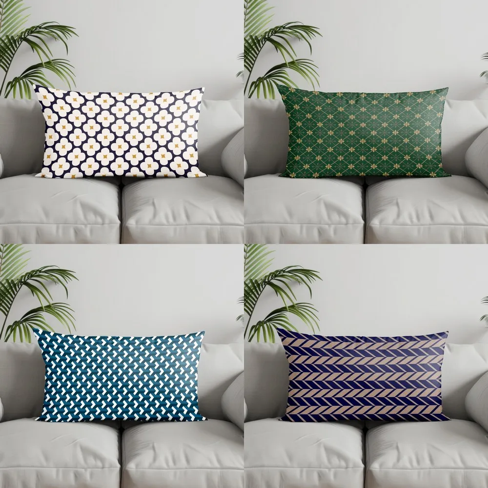 Home Decor Patterned Geometric Pillow Covers Suitable For Sofa Bedroom Car Pillow Cover Cushion Rectangular Back Cushion