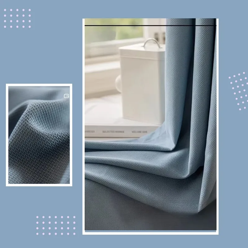 Double-sided Texture New Light-blocking and Sun-blocking High-grade Cotton and Linen Curtains for Living Dining Room Bedroom
