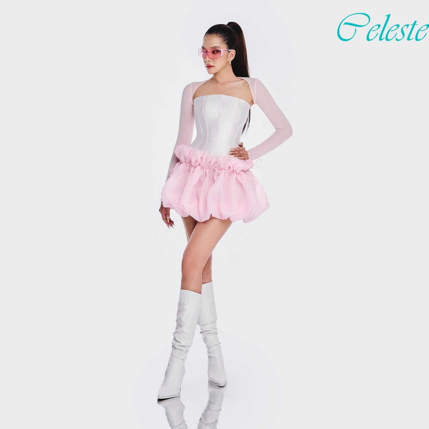 Maßgeschneiderte Ballkleider mit U-Ausschnitt, elegantes formelles Abendkleid und modisches Temperament, Promi-Kleider, hochwertiges Partykleid