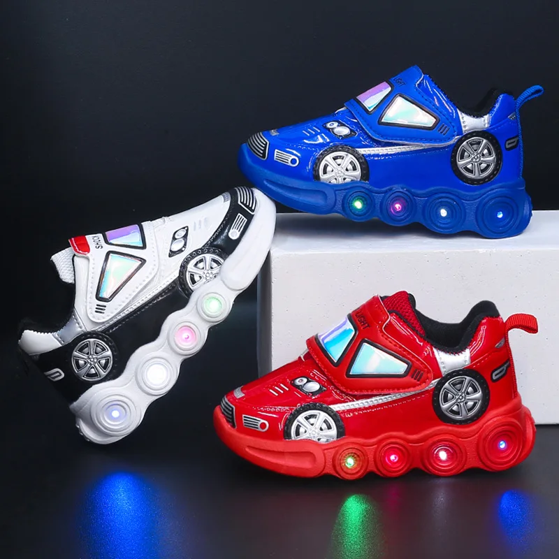 Spring Autumn Male Sneaker LED Light Car Kid Shoe Fashion Kid Sneaker Comfort Girl Sneaker Casual Allmatch Gril Shoe Кроссовки