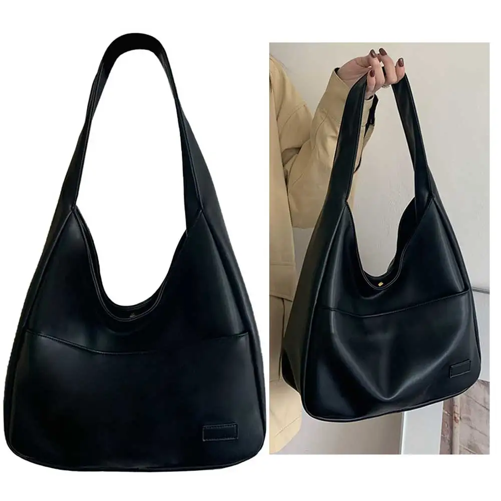 Women Vintage Hobo Bag Casual PU Leather Shoulder Bag Large Capacity Satchel Armpit Bag Soft Underarm Bag Fall Winter Bag