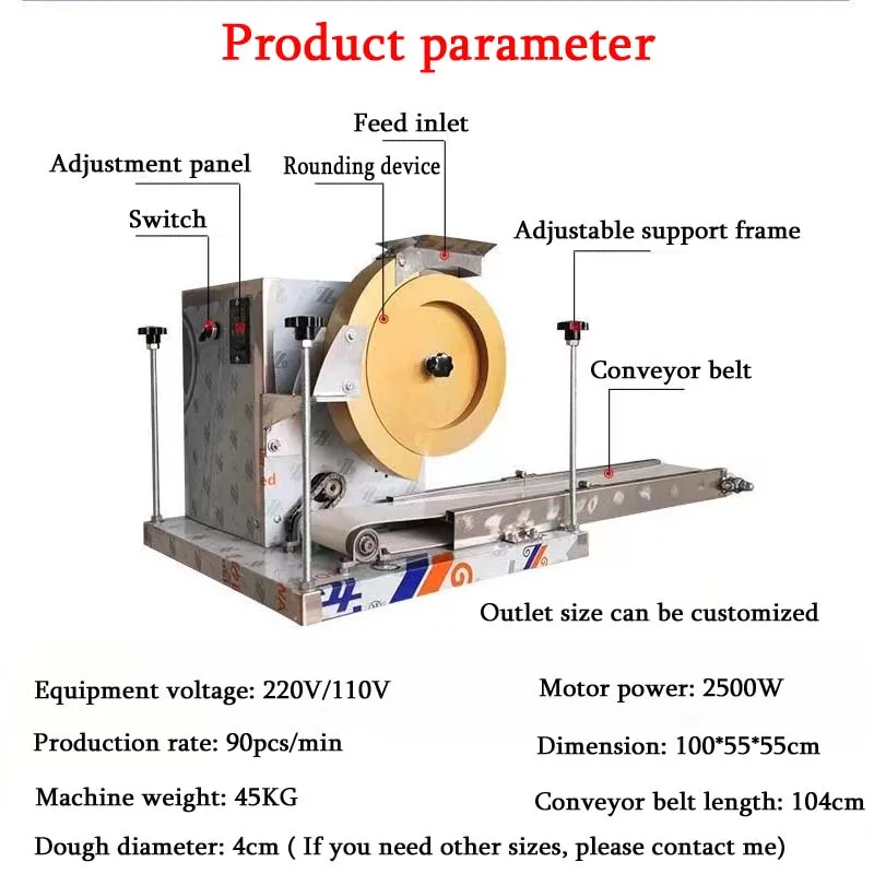 Automatic Dough Ball Cutting Rolling Making Machine Electric Dough Divider Rounder Roller Dough Rounding Machine