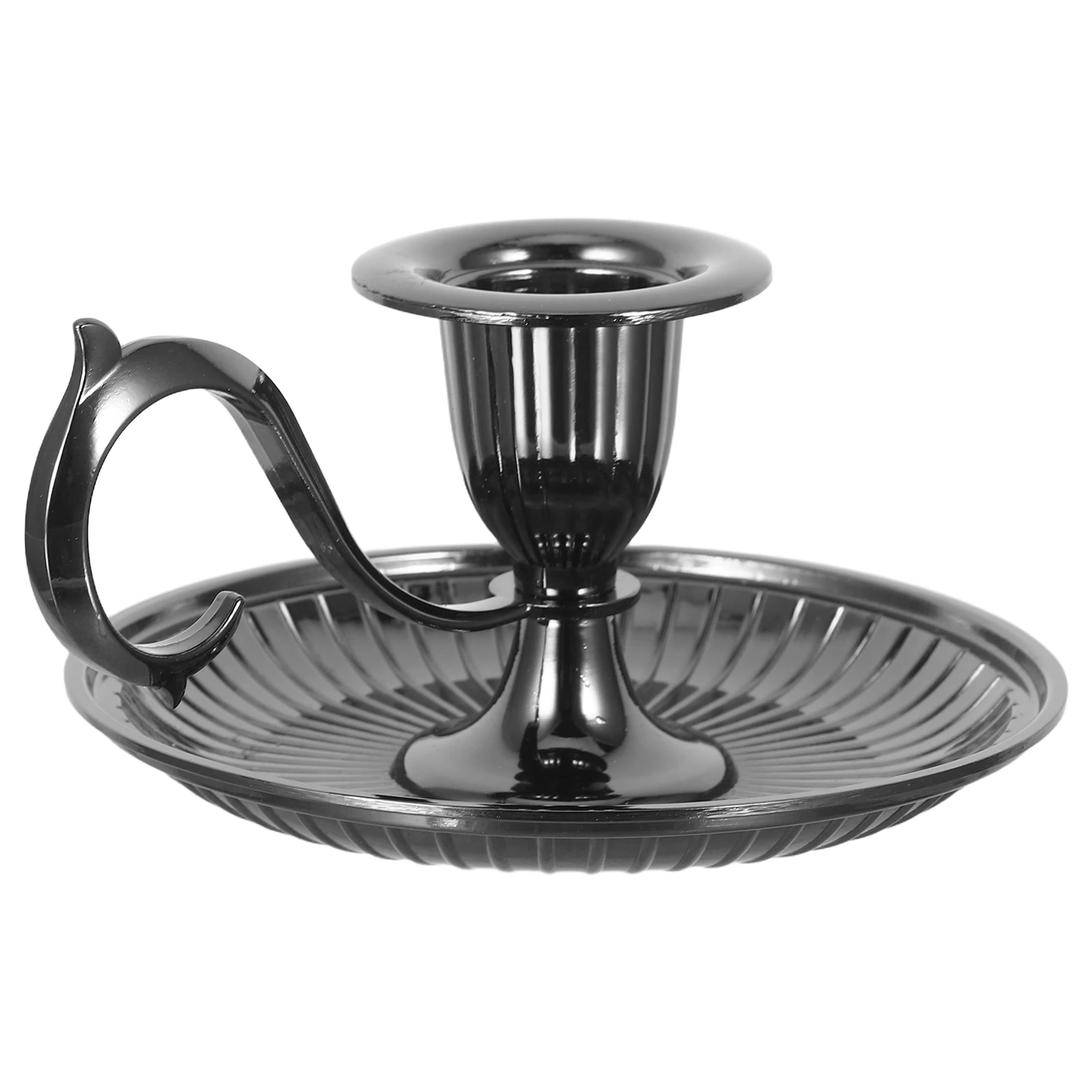 

Halloween Decor Vintage Candlestick Black Holders Decorate Stand with Handle Table Dinner