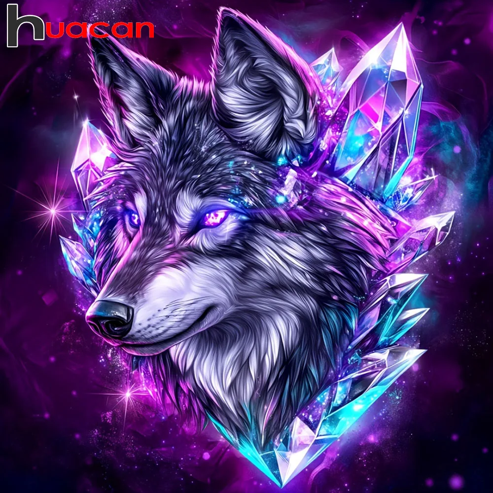 Huacan 5D DIY Diamantmalerei Wolf Diamantstickerei Tier-Set Neu 2026 Heimdekoration