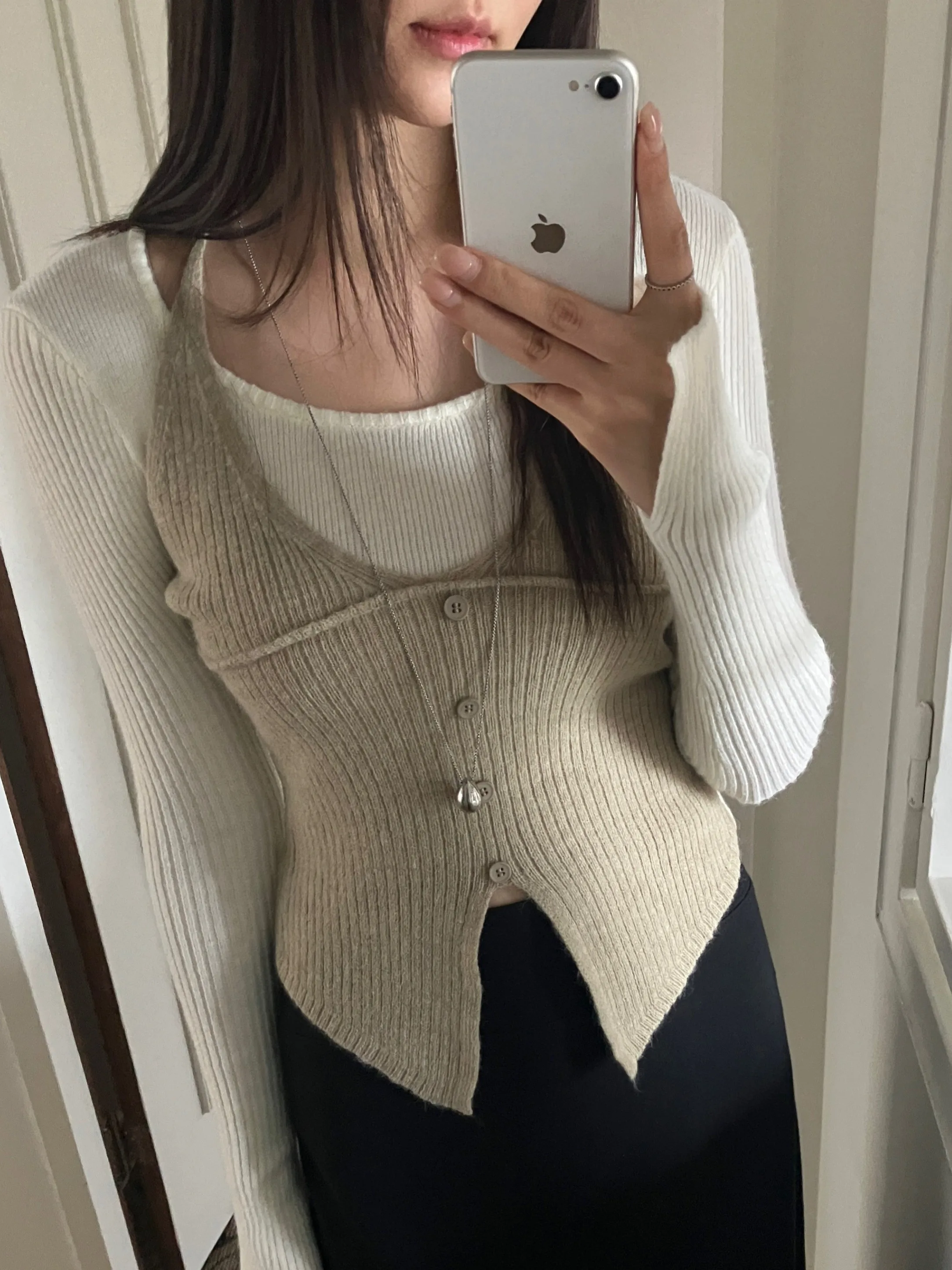 

Шикарный длинный вязаный топ све, женский облегающий топ с подвесным поясом, модный персональный топ с разрезом, осенний модный топ из полиэфирного волокна