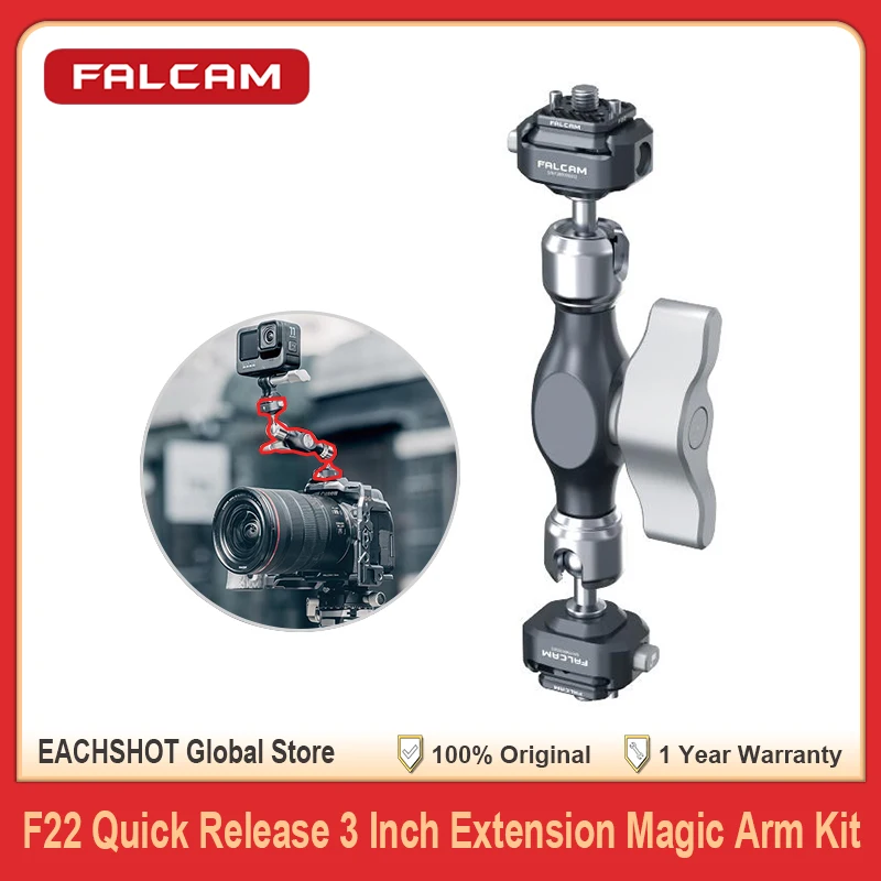 Falcam F22 Quick Release 3 Inch Extension Magic Arm Kit with Dual Ball Heads for Multiple Devices Stabilizer Tripod Monitor