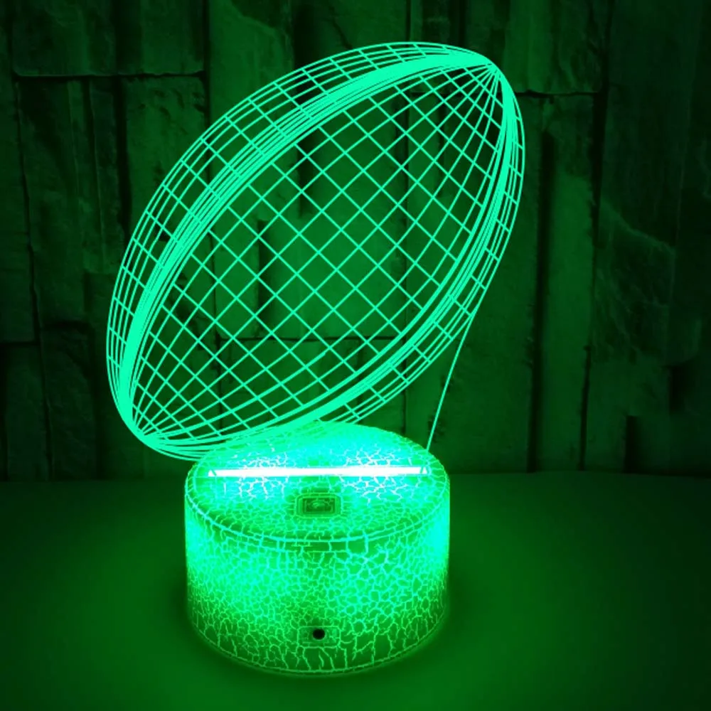 Nighdn Rugby Night Lamp LED Night Light for Kids Bedside Table Room Decor Child Nightlight Christmas Birthday Gifts for Boys Men