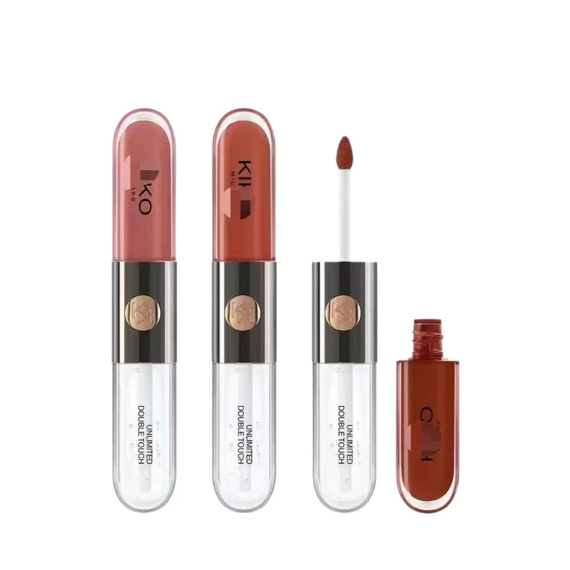 더블 엔드 립글레이즈 립글로스 립스틱 미러글로스 밀크티 빈 페이스트 컬러 투명 립 컬러 더블팁 립글로스 1개