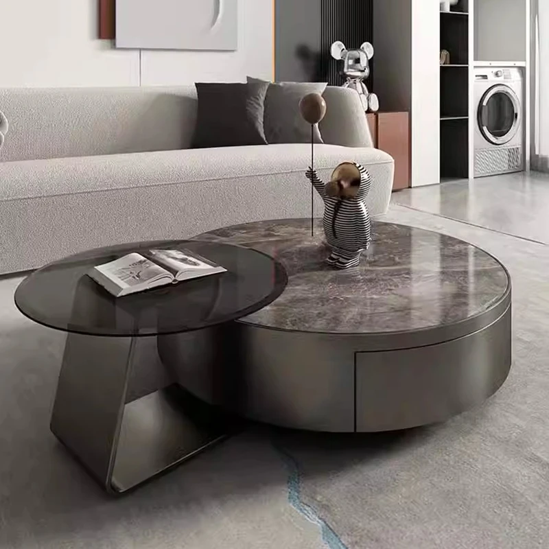 Luxury Elegant Coffee Tables Center Round Modern Neat Funky Coffee Tables Floor Elegant Cama Mesa E Banho Living Room Furnitures