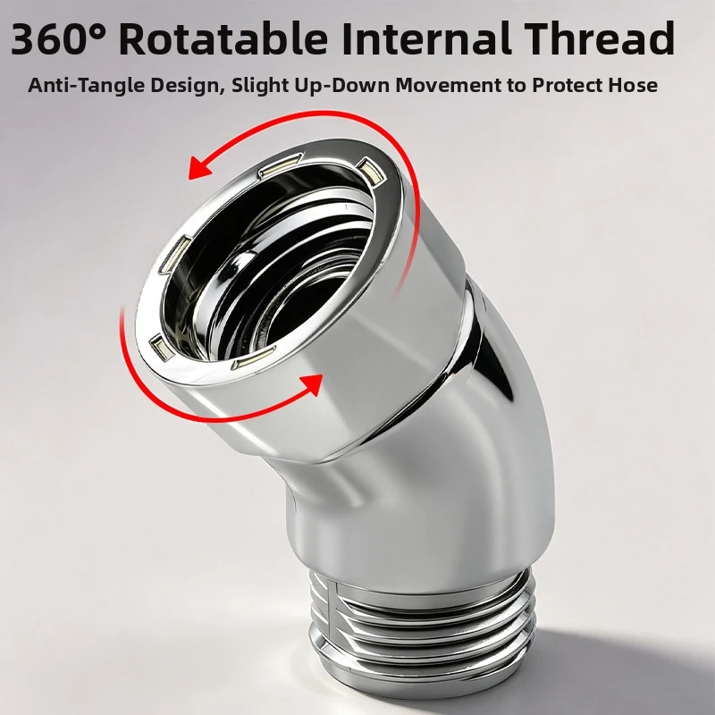 360 Degree Rotating Shower Regulator with 135 Degree Adjustable Elbow and ABS Construction for Standard Shower Fit
