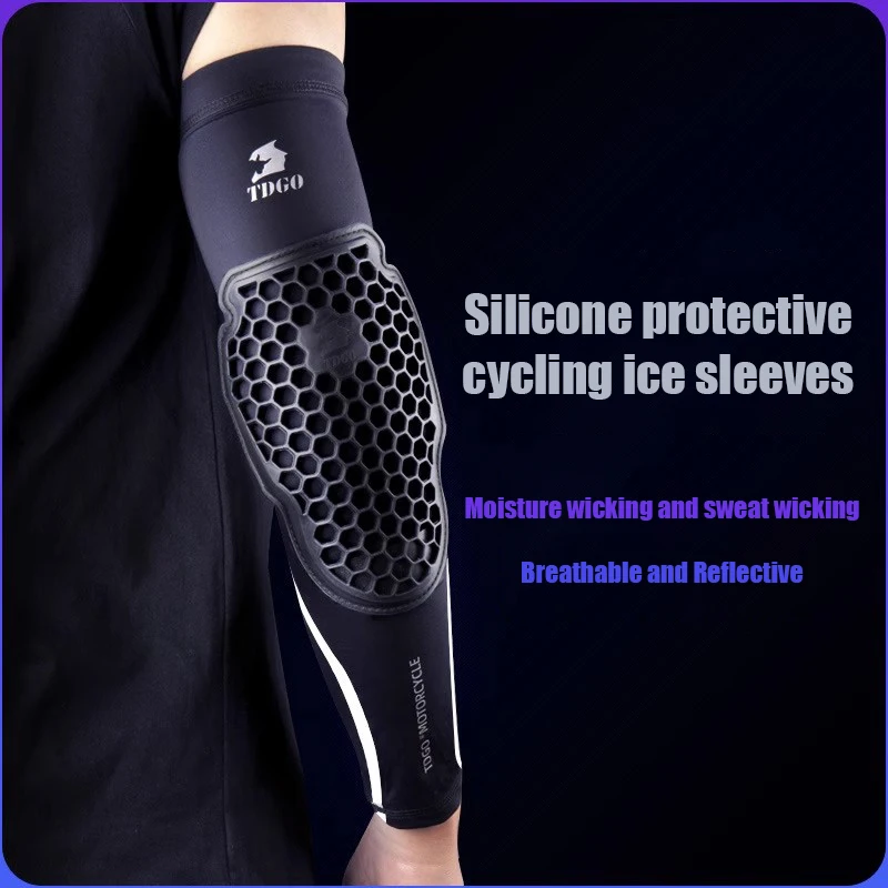 

High Elastic Breathable Motorcycle Gloves Elbow Guards for Enduro Motocross Sports Cycling UV Sun Protection Anti-Slip Ice Silk