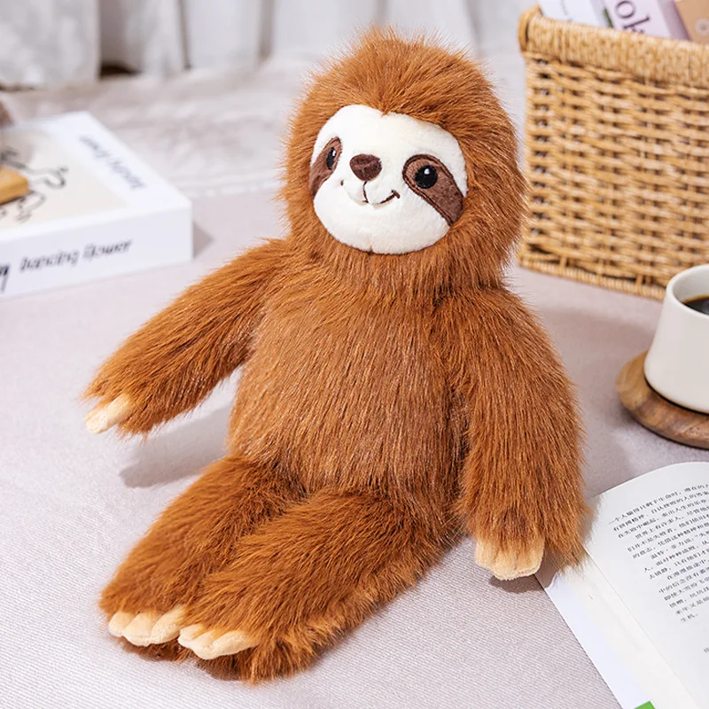 New Cute Long Hair Sloth Plush Toy Soft Stuffed Animal Sloth Doll Home Decor Pillow Birthday Gift Adults