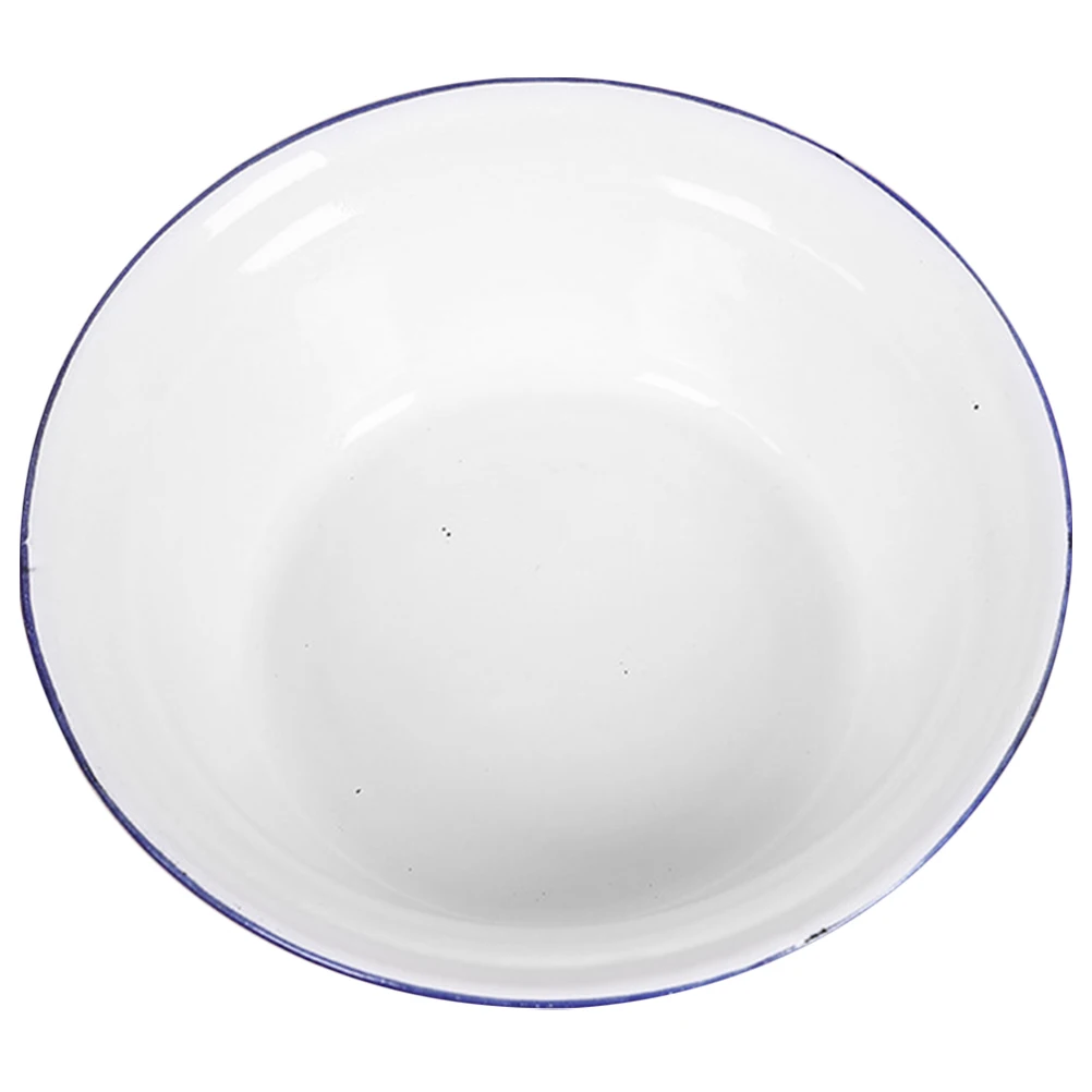 

1pcs Retro Enamel Bowl Kitchenware Soup Fruit Vegetable Basin Mixing Salad Safe Reliable Practical Container