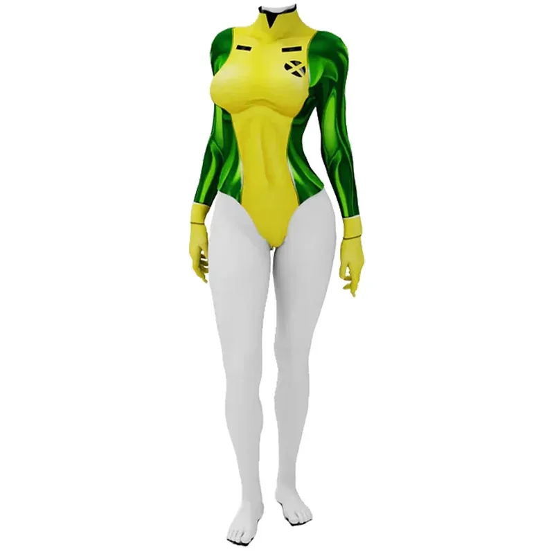 CyX-Men97 Rogue disfraz de Cosplay superhéroe Anna Marie traje de LICRA niñas traje de baño trajes de baño Zentai Bikini disfraz de Halloween