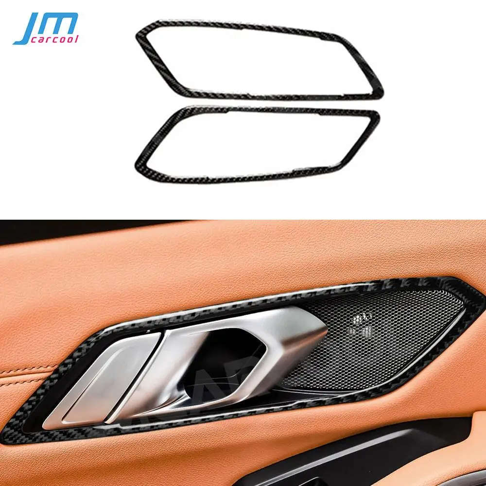 

For BMW G20 G28 2019 2020 Car Door inner Handles Bowl Decorative Frame Cover Stickers Carbon Fiber Interior Accessories