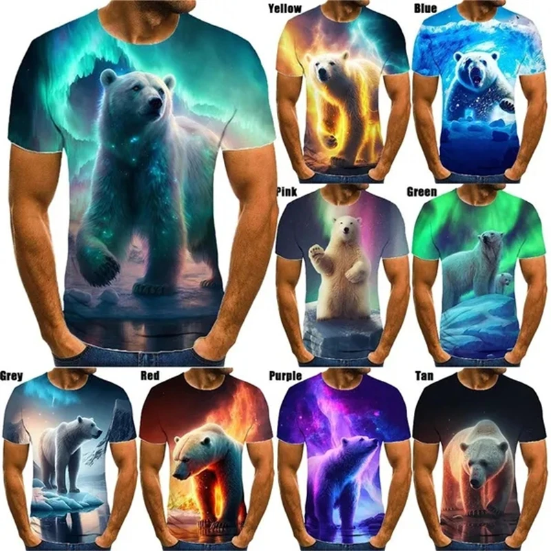 

New Summer Top Polar Bear MenWomen Casaul Funny 3D Printed T-Shirt Streetwear Outdoor Short Sleeve Hip Hop Sreet Style Tees Tops