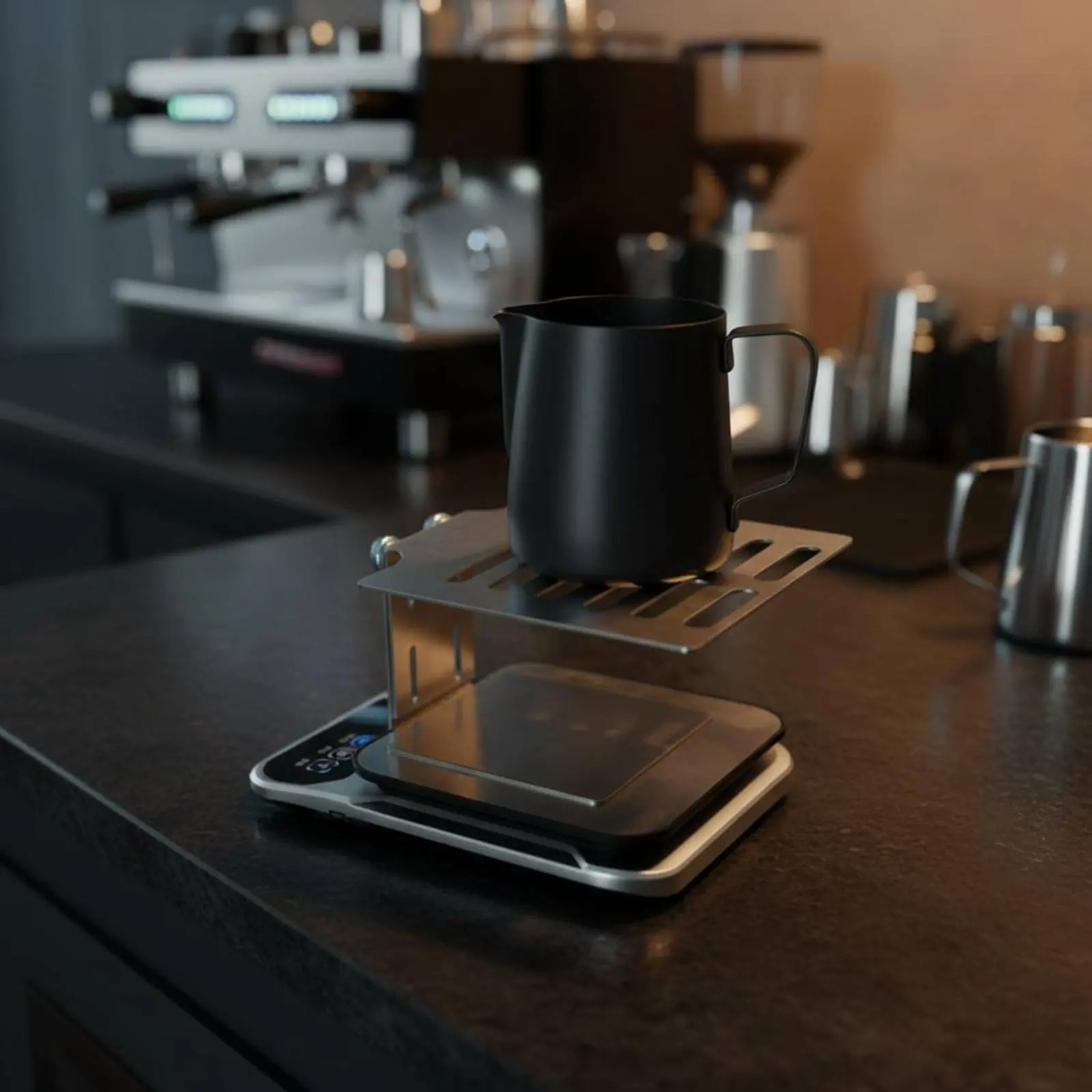 Adjustable Stainless Steel Scale Stand Space Saving Espresso Scale Stand Coffee Weighing Rack Non Slip Base Brewing Platform view 5