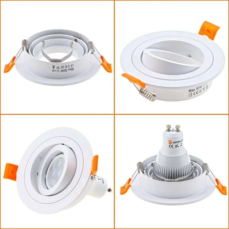 Modern Adjustable GU10 MR16 Led Stand Black/White/Brush Silver/Chrome Led Spot Light Frame Lamp Holder GU10 Downlight