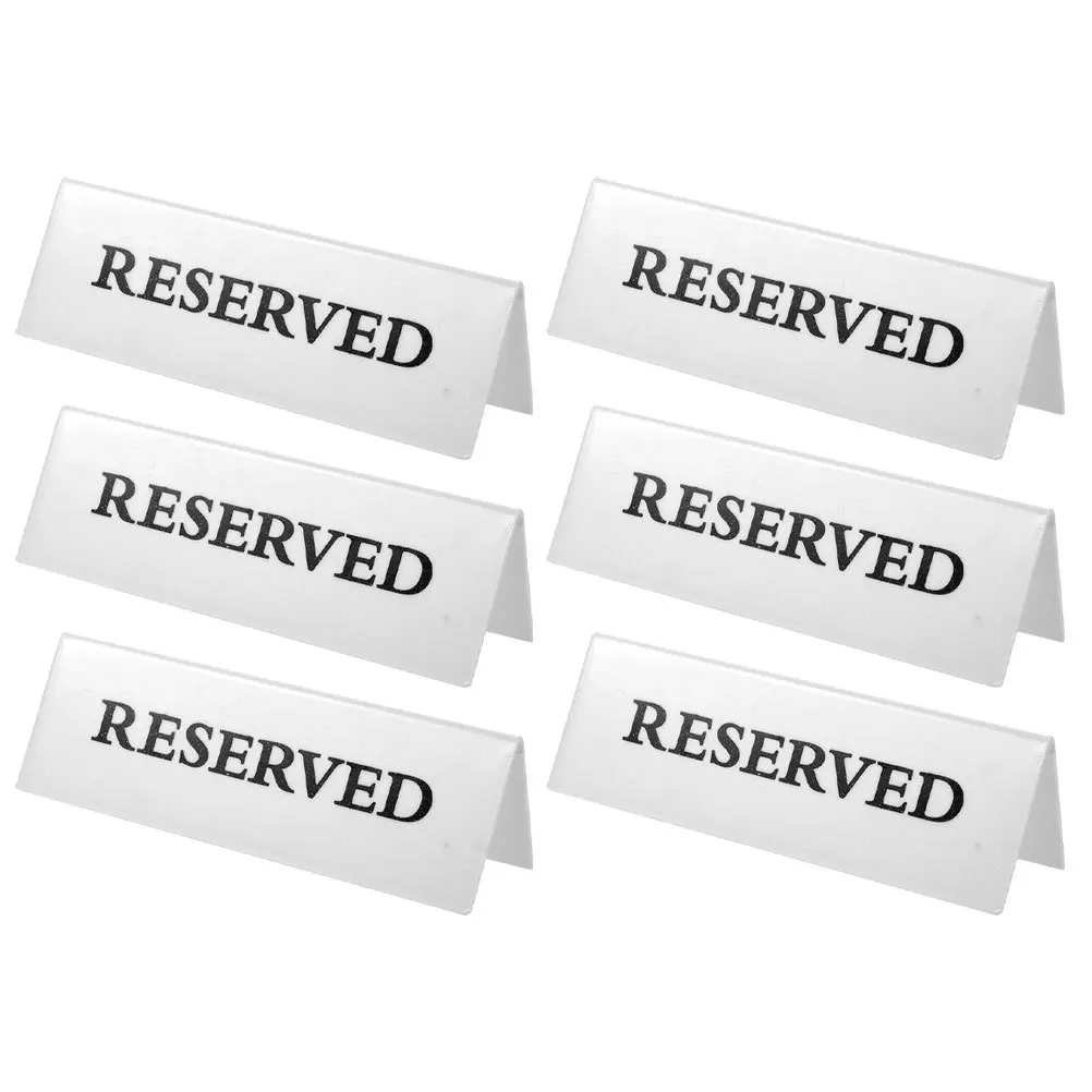 6Pcs Reserved Table Cards for Weddings Banquets Acrylic Party Supplies Reserved Sign Restaurant Signs Table Signs