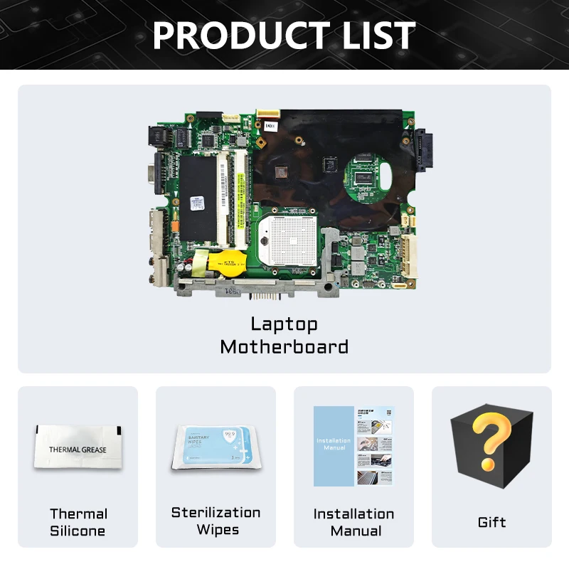 Imagem -06 - Akemy Notebook Mainboard para Asus K40ab K50ab K40af K50af K40ad K50ad K40a K50a Laptop Motherboard 100 Totalmente Testado