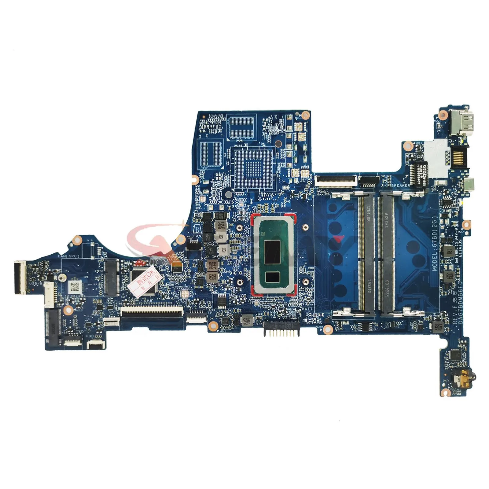 Shenzhen Mainboard For HP Pavilion 15T-CS 15-CS Laptop Motherboard with I3 I5 I7 8th Gen CPU DAG7BDMB8F0