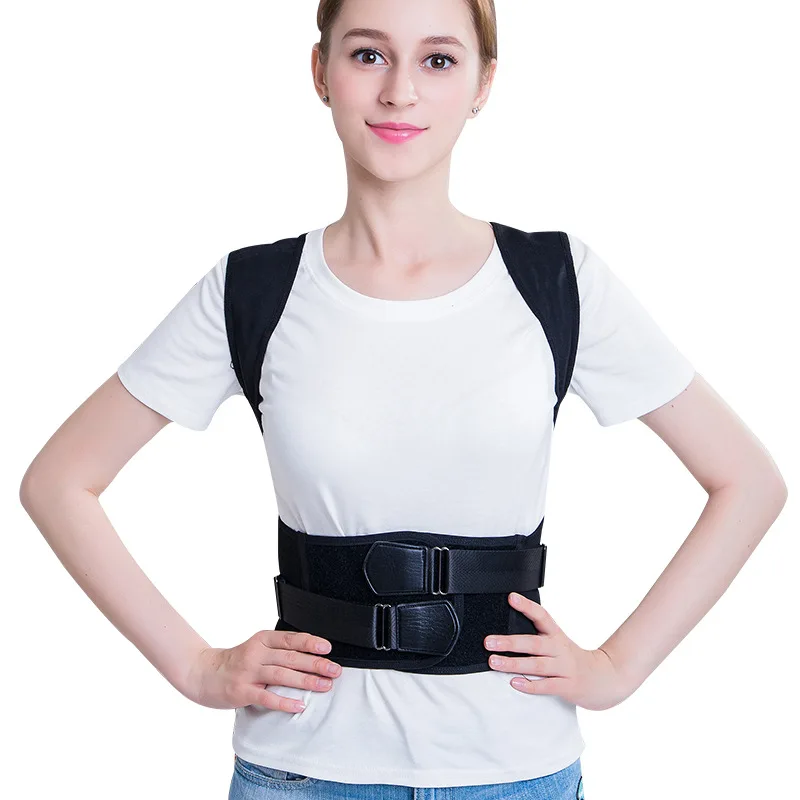 جديد للجنسين الحدباء مصحح الوضعية تنفس غير محاكاة قابل للتعديل دعامة الظهر المرنة مع الأشرطة الكتف #1
