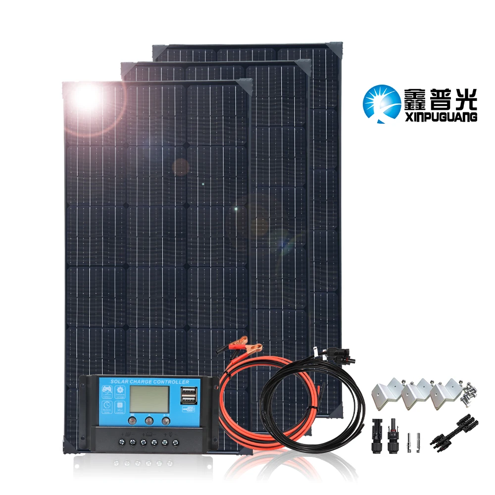 

Solar panel Solar Panels kit 300W 200W 100W For Car Boat Home Balcony Charge 12v solar plate to charge battery Charging China